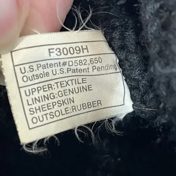 UGG Australia 5819 Classic Cardy Knit Black Fold Over Boots Shoes US Women's 8 - Picture 9 of 9